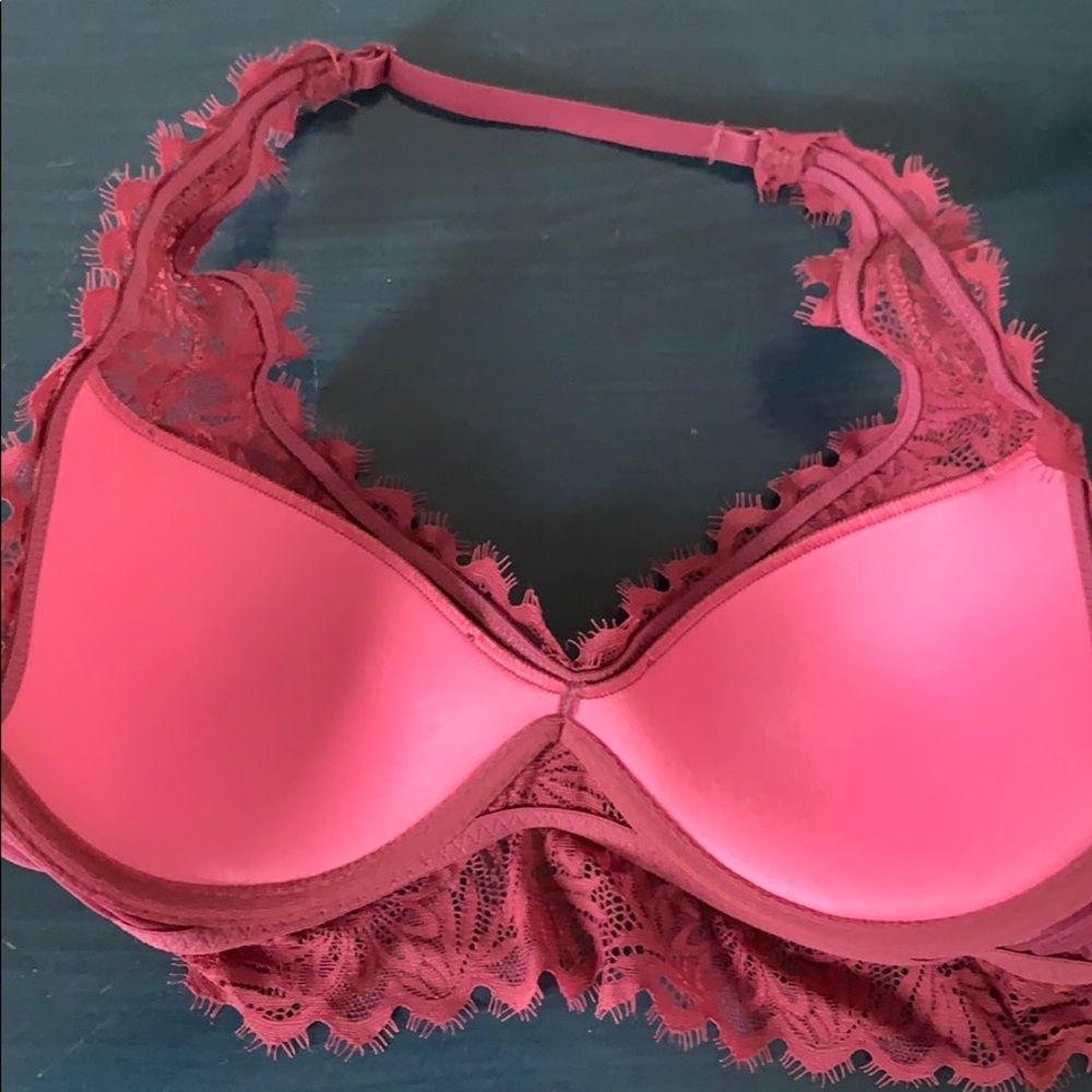 Maroon PINK lace bralette lightly lined - Picture 4 of 5